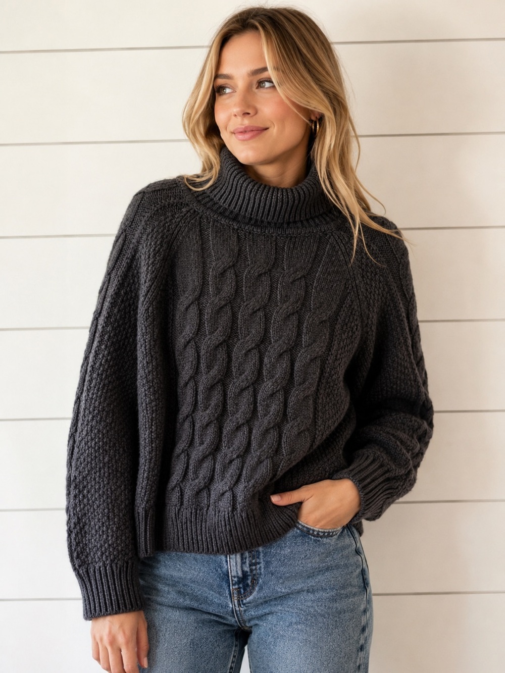 GAP Chunky Knit Sweater - Dark Charcoal